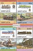 Známky Svätá Lucia 1985 Lokomotívy séria MNH - Kliknutím na obrázok zatvorte -